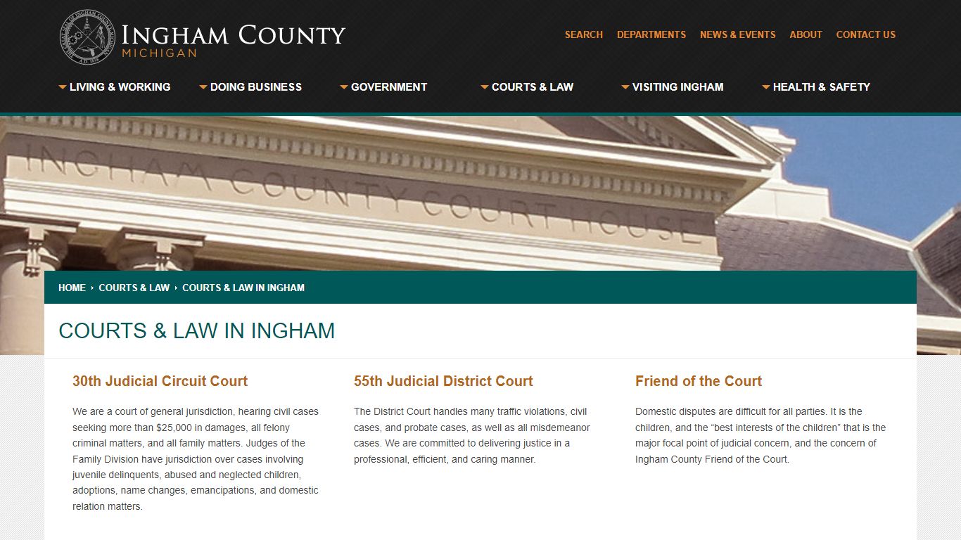 Ingham County > Courts & Law > Courts & Law in Ingham